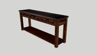 RH 20th Century Zinc-Top Mercantile3-Drawer Console Table