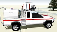 Fire truck using a pick-up concept