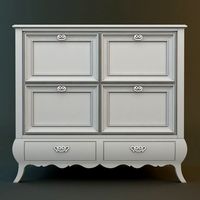 Antique White Dresser 3D Model