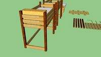DIY 0 Fastener loft bed with puzzle fit shelves 72' x 44' x 94.625'