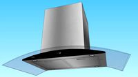 CAMPANA DECORATIVA TIPO ISLA TIAN TI0890K-BC HOVE A.INOX NEGRO (90XX