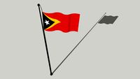 Flag of East Timor/Timor-Leste - Bandeira do leste -Timor