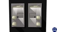 2-Stall Seat Cover, Paper Dispenser and Napkin Disposal Combination Unit