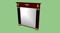 Mirror Overmantel Wall Large Empire regency Neoclassical Mahogany