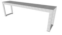 Hanover 102in. Console White Crocco Reclaimed Leather by Modloft