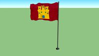 Historical flag of Castilla on a crimson background