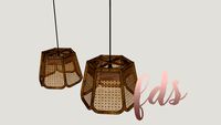 rattan pendant #light #bamboo #traditional #interior #vray