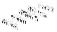 45 x sketchy people for use in rough visuals