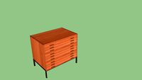 Midcentury Flat File Cabinet by Poul Kjaerholm for Rud Rasmussen