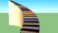 Stairs, mexican talavera, wood floor