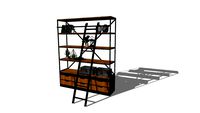 Mango vakkenkast met ladder