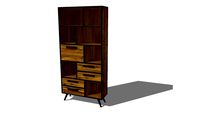 ZAGO Bibliothèque Acacia Chêne MDF Métal Pin CUSCO-BIB7N