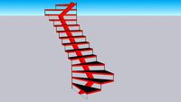 Escalera Metalica espina de pescado doble abanico