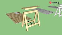 Folding Sawhorse with cutlist for two sawhorses