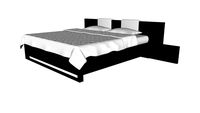black white bed