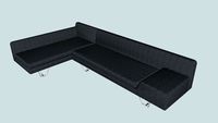R50 Right Bench Corner 3,0m x 1,7m (80cm diep)