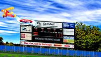 Harbor Park left field scoreboard - DYNAMIC