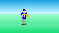 BOY WITH PARMA SHIRT BLUE AND SOCCER BALL
