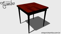Mesa de jantar quadrada em madeira maciça rustica Empório Tambo - Preta