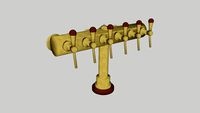 6 Way T-Bar Beer Tap Pump in Brass