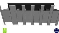 ADA 6-Stall Toilet Partition Floor-To-Ceiling-Bradmar