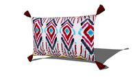 Coussin à pompons en coton imprimé ethnique 30x50cm VARKALA REF 167581 PRIX 17.90