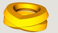 two interlink rings, spiral back and forth