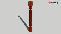 Reeded Bar Top Island Leg (40-1/2' x 3-1/2')