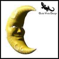 Cartoon style moon 3D Model