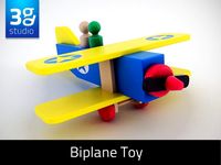 Wooden Airplane 3D Model