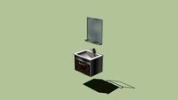 MUEBLE, LAVATORIO & ESPEJO SS6040 SUNRISE ACERO INOX (60X46)