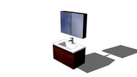 MUEBLE, LAVATORIO & ESPEJO HOVE YBC 161-080Z GLD NOGAL (800X180)