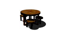 JUEGO DE COMEDOR RODELA ALTA 4 PERSONAS HOME HR SAMAN MADERA