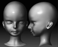Little girl face 3D Model