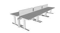 fluidconcepts - Fence & Height Adj Tables - 6 Pack Linear, Double Sided