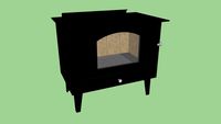 Wood burning stove with 2.0 CuFt firebox and decorative glass door