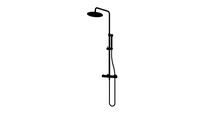JEE-O slimline shower set - structured black stainless steel