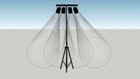 Lighting T-Stand with 4x PAR-32 Stage Dimmers w/ diffusing umbrellas (optional) - 2 available