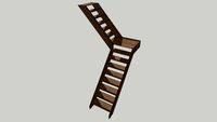escalier en bois quart tournant