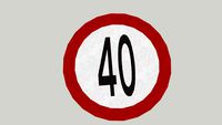 Road Marking - 40mph/kmph Speed Limit