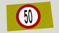 Road Marking - 50mph/kmph Speed Limit - Boxed