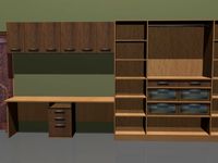 Wardrobe with Reading Table 3D Model
