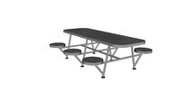 Mesa Boleada con Bancos Integrados / Rounded Table with Integrated Stools / MXR-XOCHI-M02