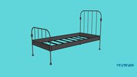 CAMA DE FERRO SOLTEIRO ESTILO PATENTE CINZA CLARO - MIMOO TOYS