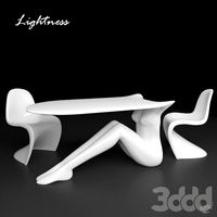 Дизайнерский стол Lightness со стульями Vitra Panton