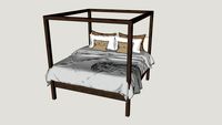 Moonshine Oak Canopy King Bed