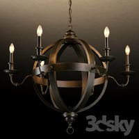 GRAMERCY HOME - MEDIEVAL METAL ORB CHANDELIER CH029-8-ABG