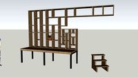 Abstract Bookcase and Computer Desk (Vray Ready)