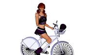 Cheerleander on Bicycle