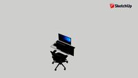 Bjursta Wall-Mount Desk with Peripherals, Monitor and Aeron Chair
